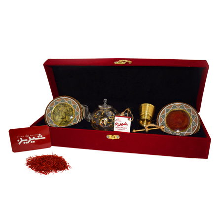 پک زعفران شاهانه (1مثقال زعفران-هاون-قوری پیرکس) شیرین