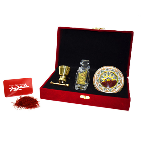 پک زعفران تندیس (1مثقال زعفران-10گرم هل-هاون) شیرین