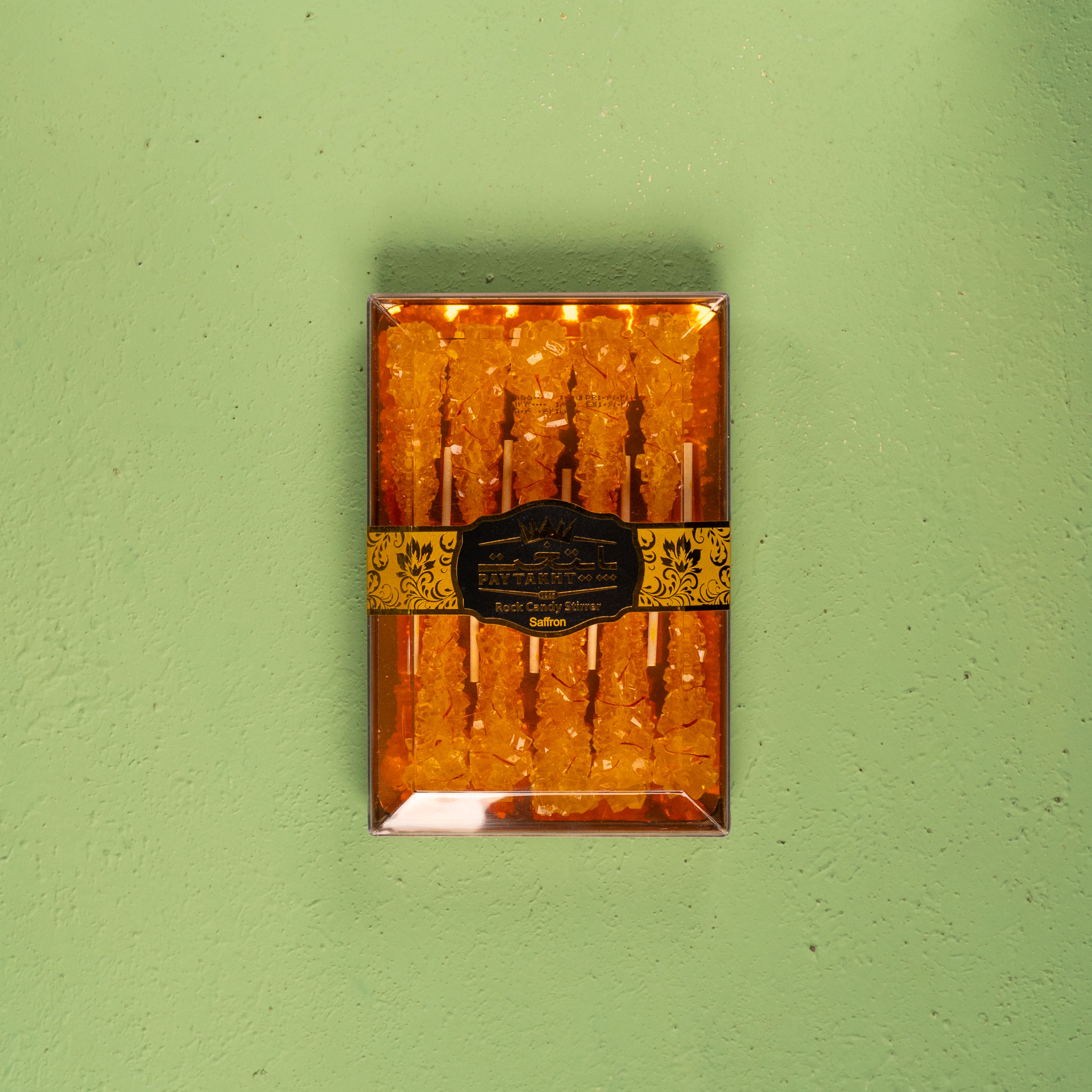 نبات چوبی زعفرانی ظرف کریستال کوچک پايتخت