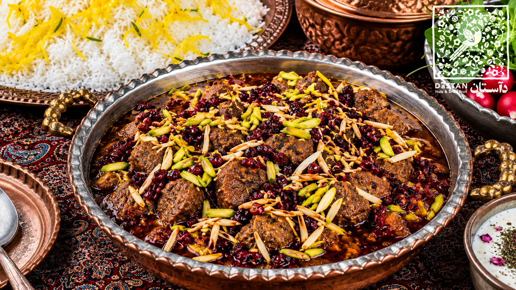 طرز تهیه قیمه نثار اصیل قزوینی با خلال پسته